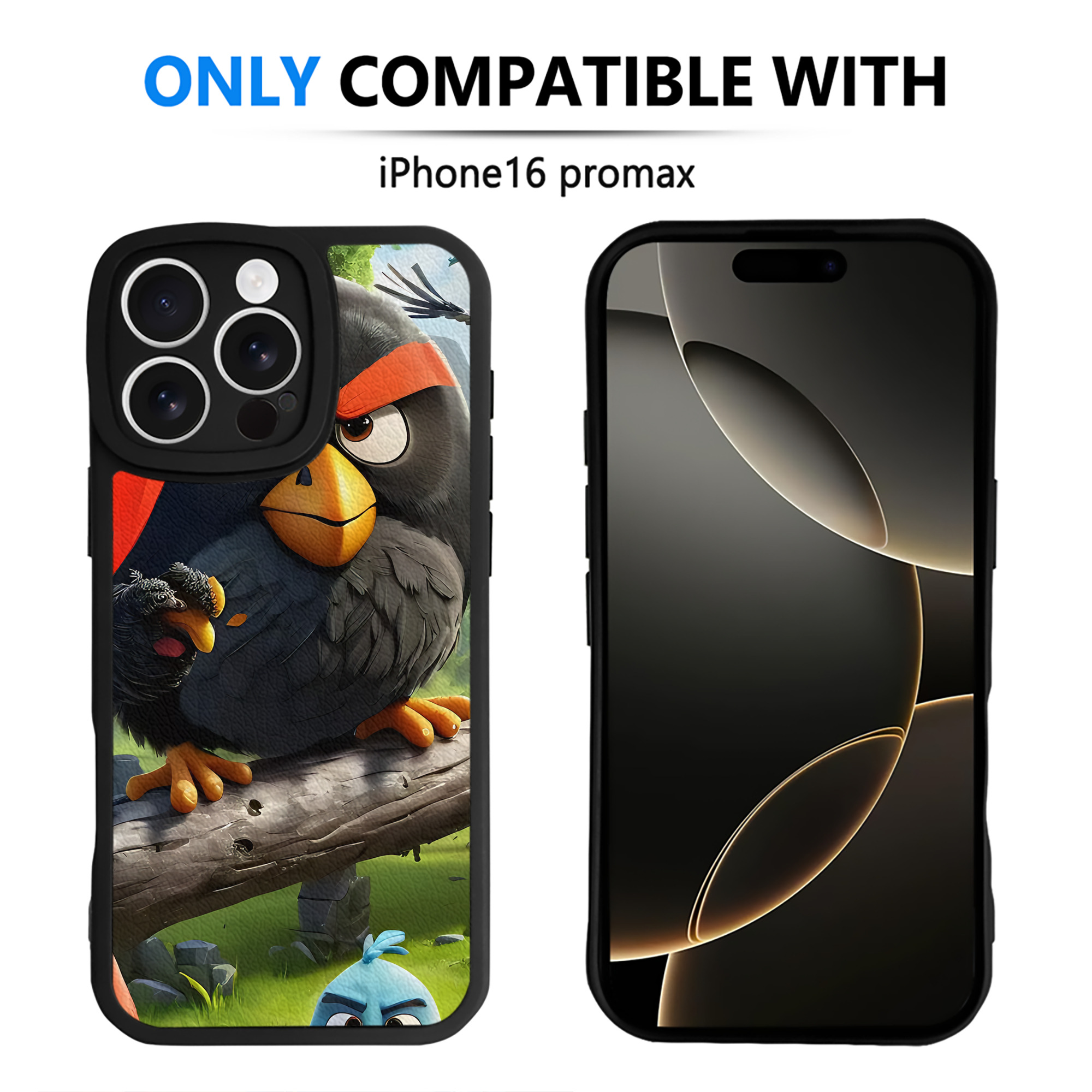 （画像用） Angry Birds アングリーバード 【iPhone 16シリーズ対応】シリコンスマホケース（レザー調） 材質：シリコン